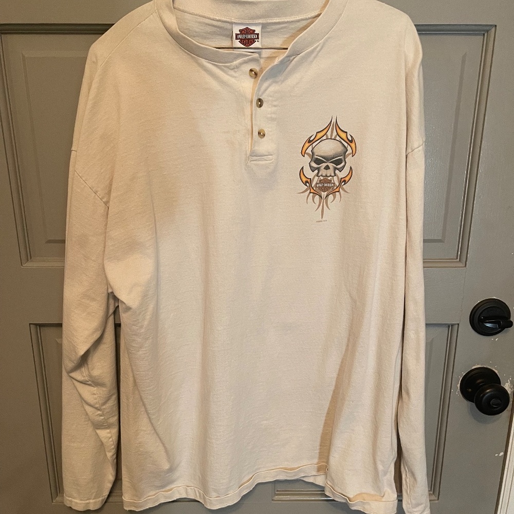 Harley Davidson Mens 3XL long sleeve Henley shirt.